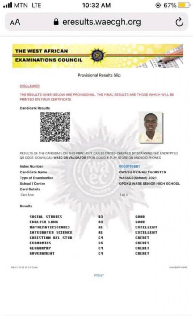 Yaw Tog Wassce Results Finally Revealed (+Screenshot)