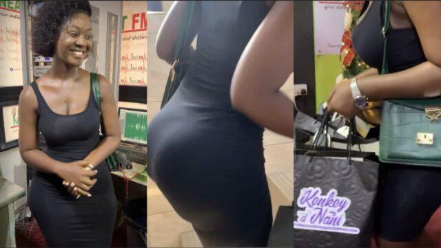 Delivery girl with huge assets causes stir on arrival at Neat FM, Accra