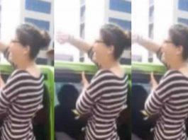 Frustrated white lady turns trotro mate in Accra (Video)